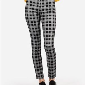 High Waisted Plaid Ankle Leggings